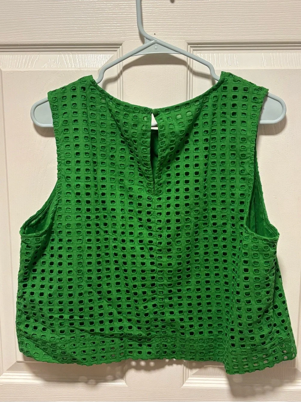 Kate Spade x Target Green Eyelet Crop Top Large Cotton Sleeveless
